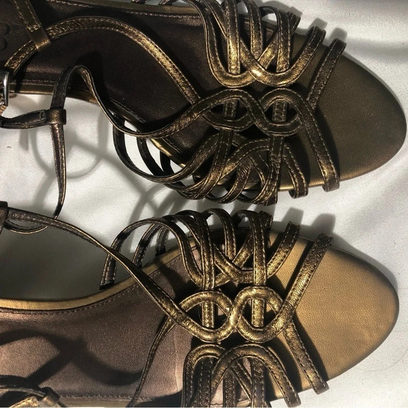 Franco Sarto Bronze Strappy Sandals with 2" Heel - Picture 6 of 13